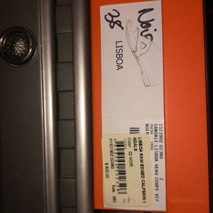 Black Hermès Lisboa Raw Edged Calfskin Sandals